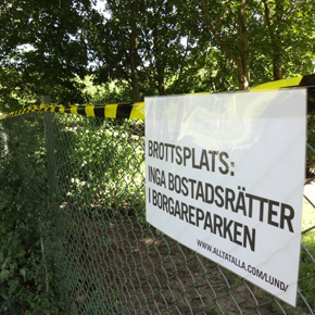 Aktion mot Lunds kommuns byggplaner i Borgareparken Aktion mot Lunds kommuns byggplaner i Borgareparken